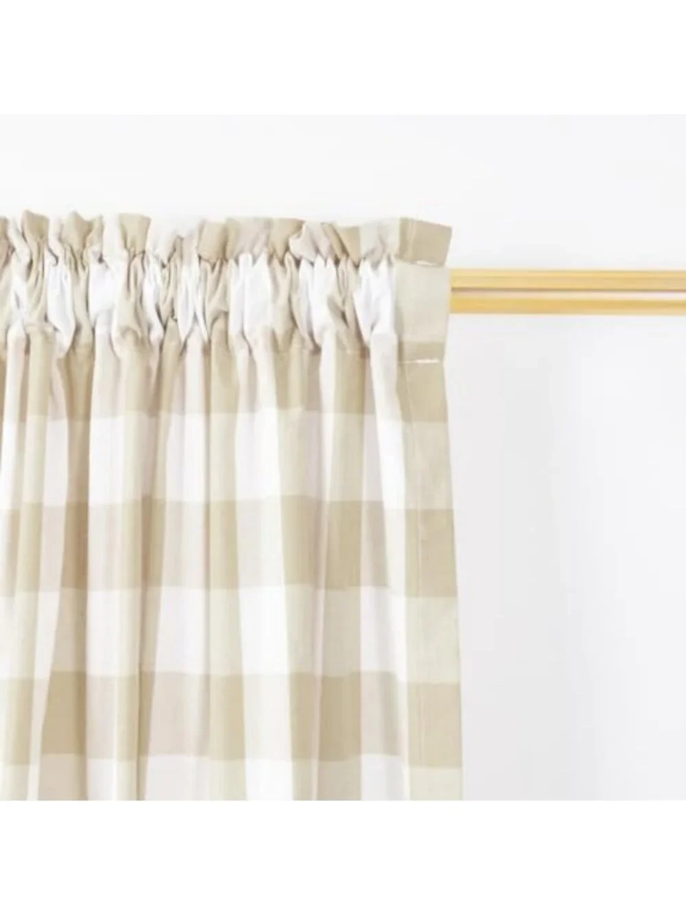 Buffalo Check Kitchen Curtains 36” Plaid Gingham Rod Pocket Farmhouse 2 Panels